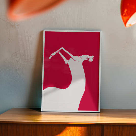 Long noodle creature art print