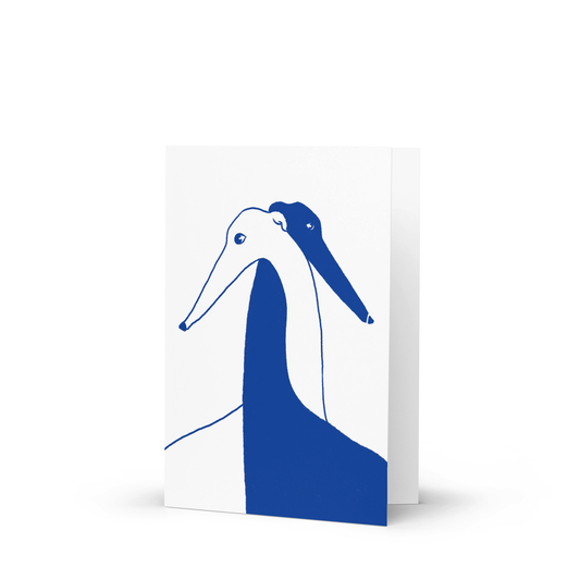 Hugging Greyhounds Greeting card
