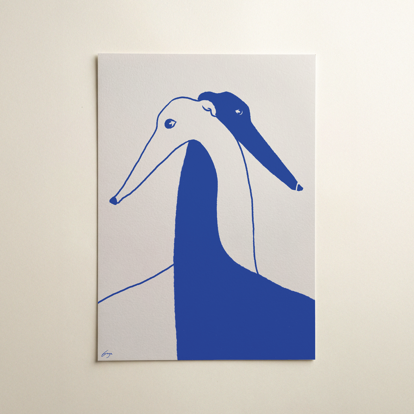 Hugging Greyhounds Art Print