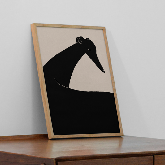 Black Greyhound Art Print