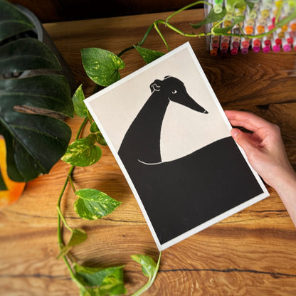 Black Greyhound Art Print