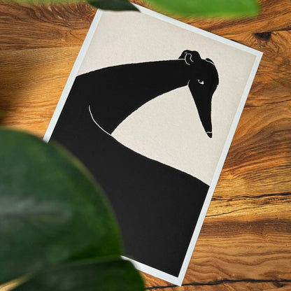 Black Greyhound Art Print