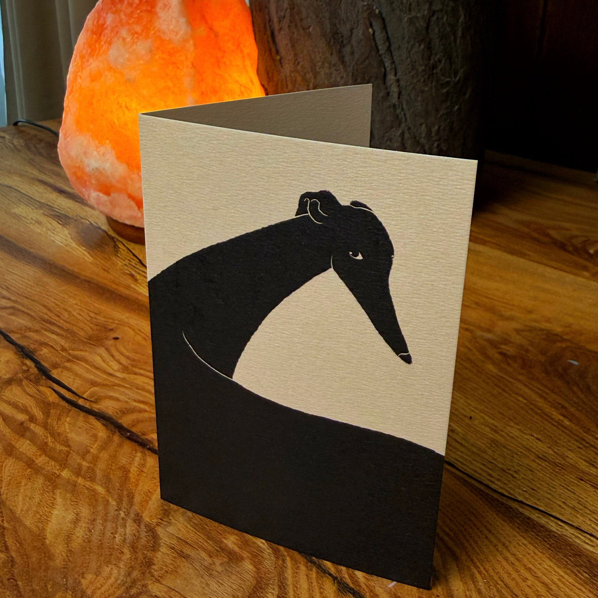 Black Greyhound Greeting Card