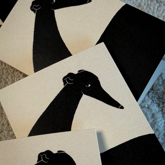 Black Greyhound Greeting Card