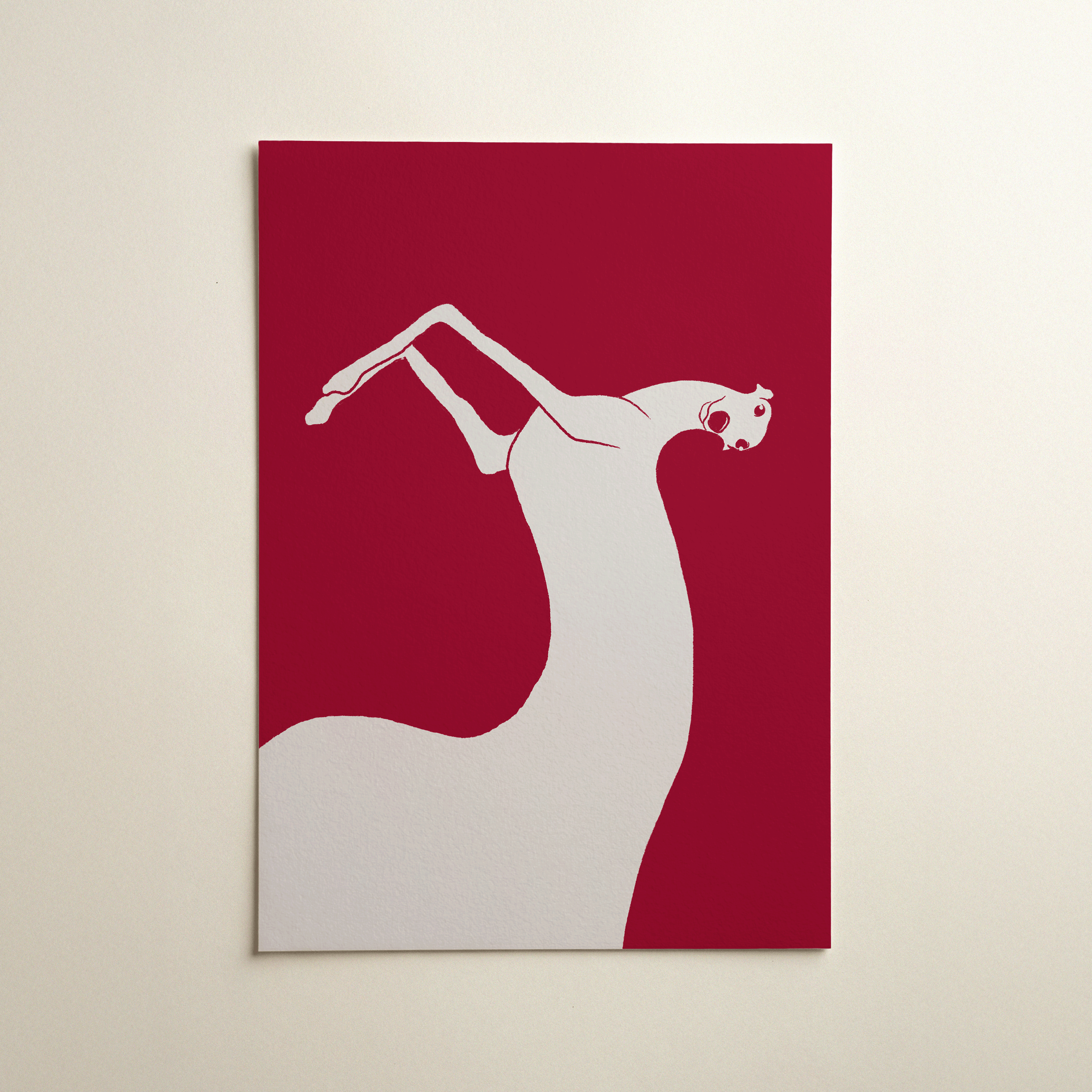 Long noodle creature art print