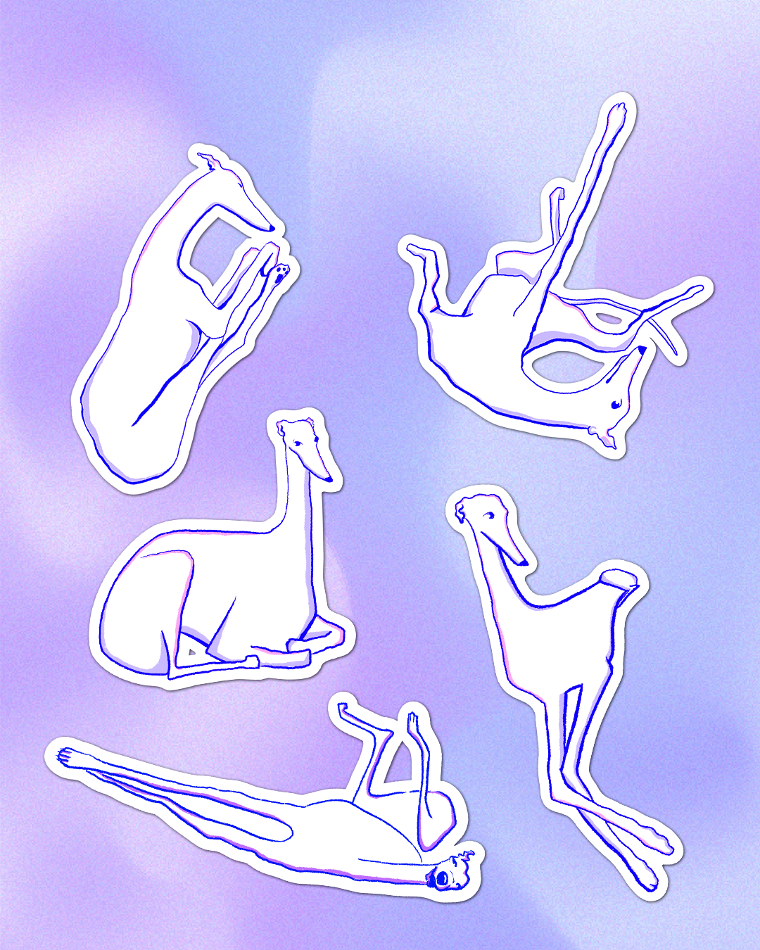 Noodle Dog Core Sticker sheet