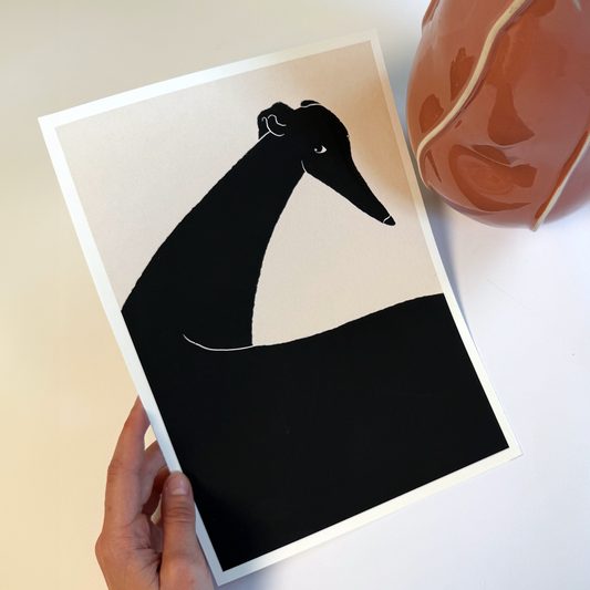 Black Greyhound Art Print