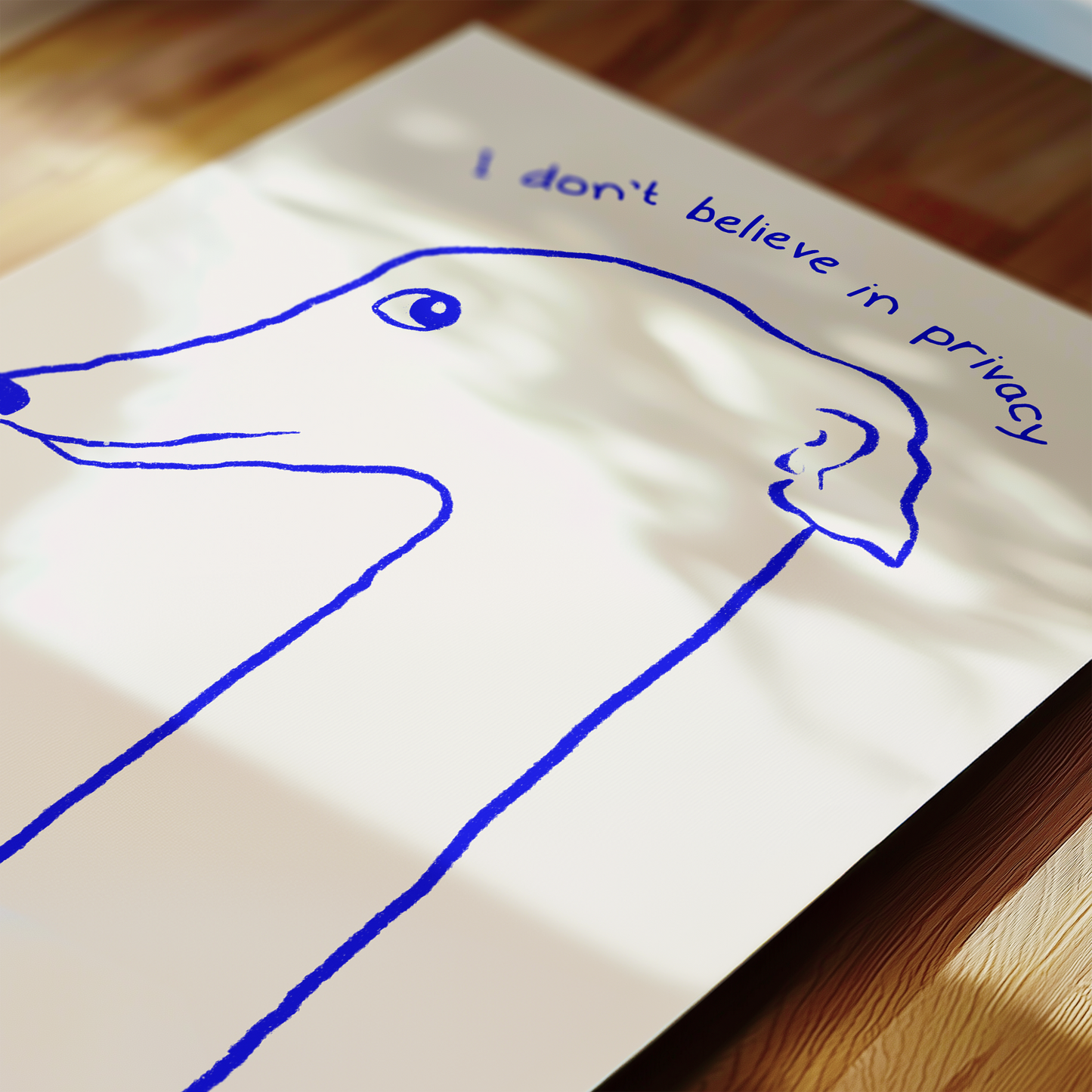 Close up of a Greyhound illustration art print with side eye, minimalist dog wall art