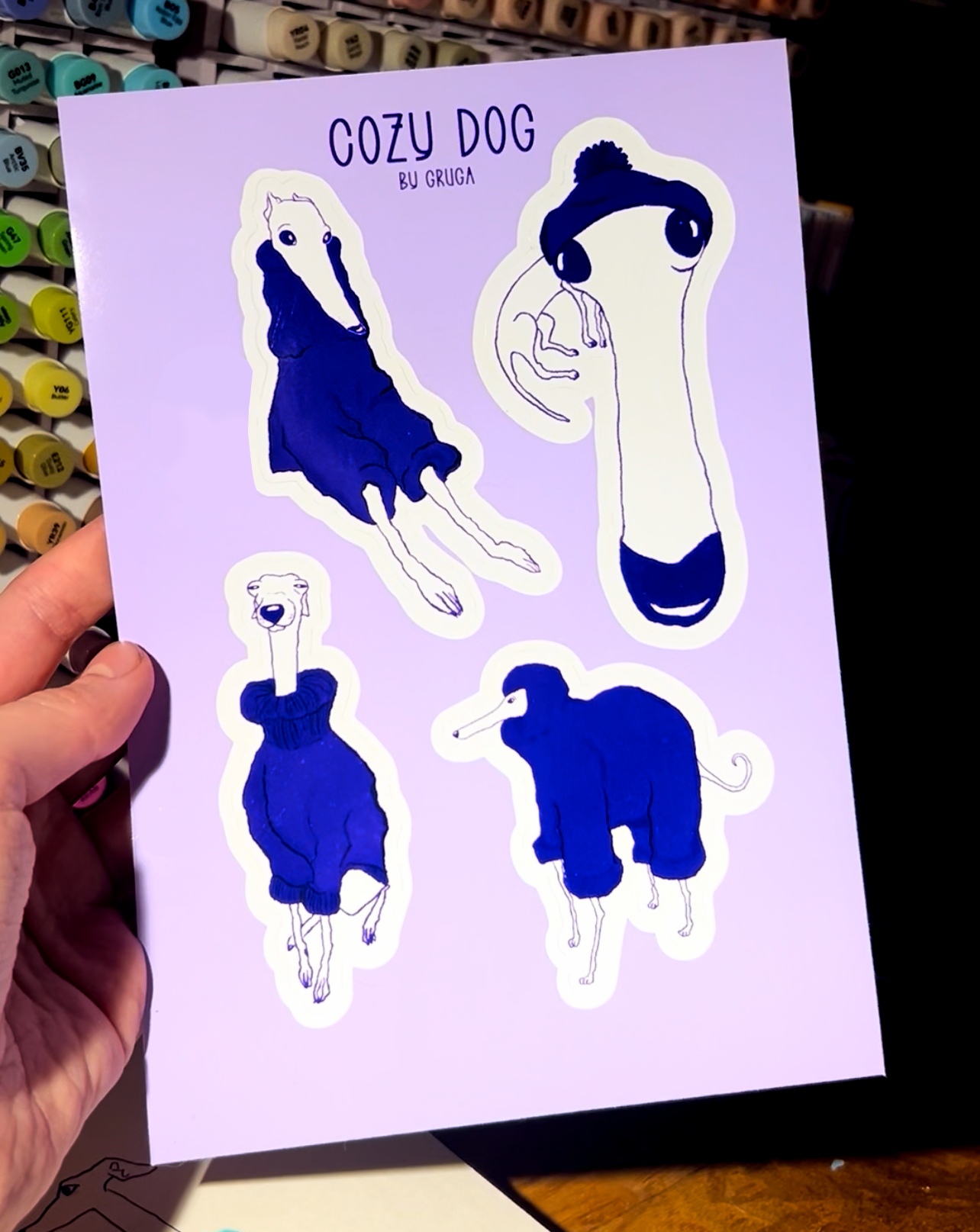 Cozy Dog Sticker Sheet