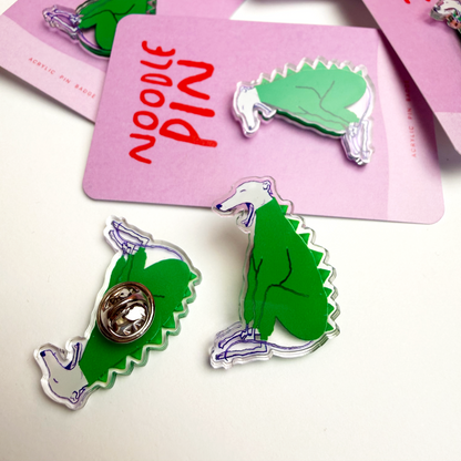 Dino Acrylic Pin Badge