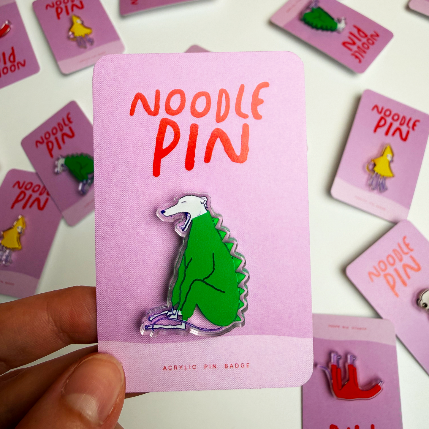Dino Acrylic Pin Badge