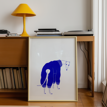 Socially unprepared greyhound art print