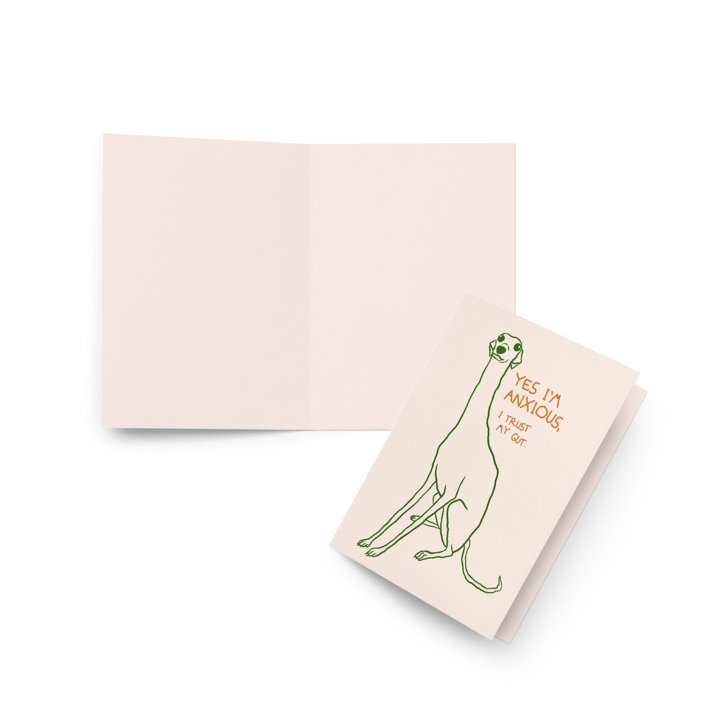 Anxious Greyhound Greeting card