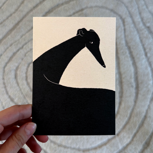 Black Greyhound Greeting Card