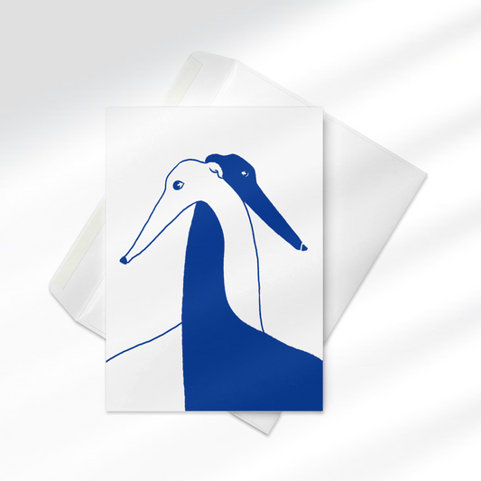 Hugging Greyhounds Greeting card