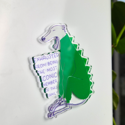 exhausted noodle fridge magnet