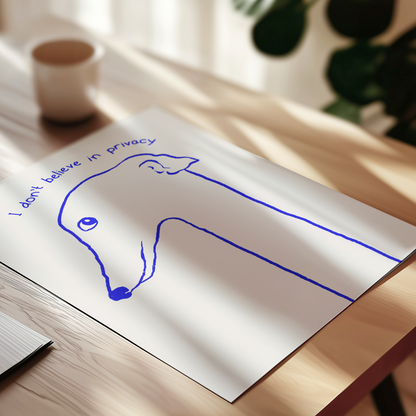 No Privacy Greyhound Art Print