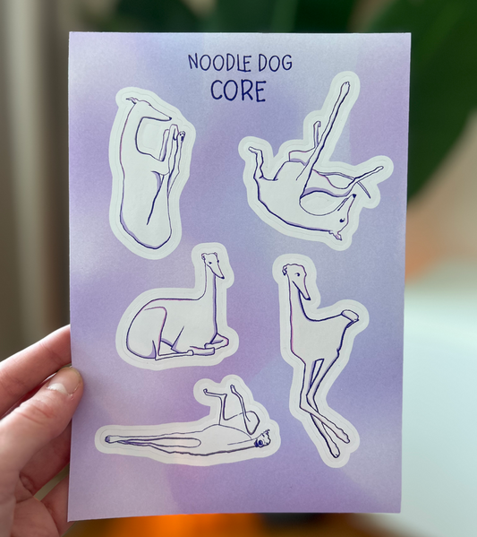 Noodle Dog Core Sticker sheet