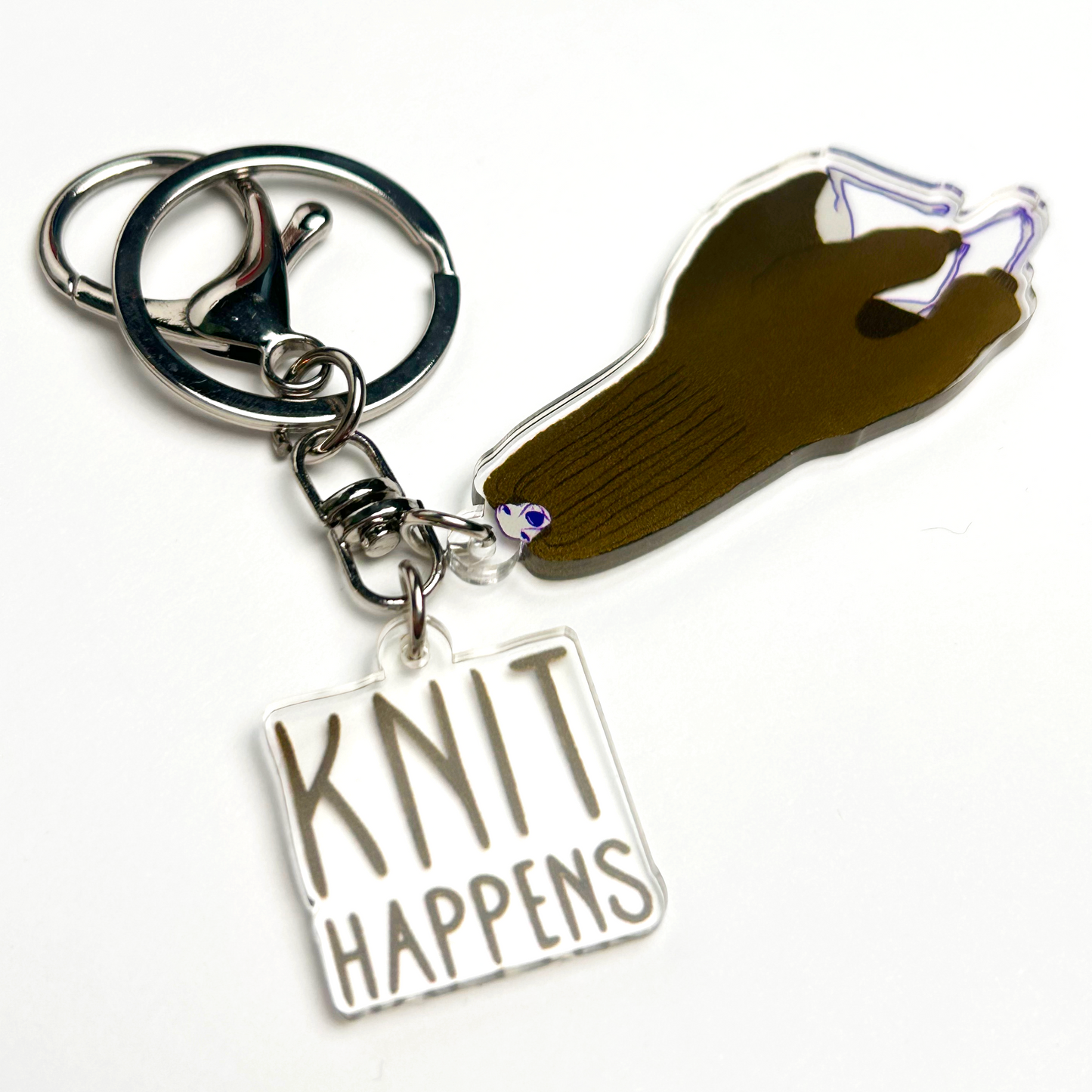 "Knit Happens" Acrylic Keychain