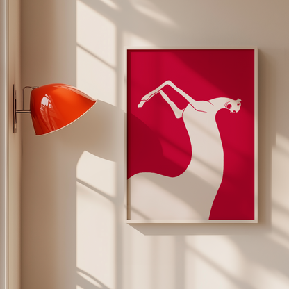 Long noodle creature art print