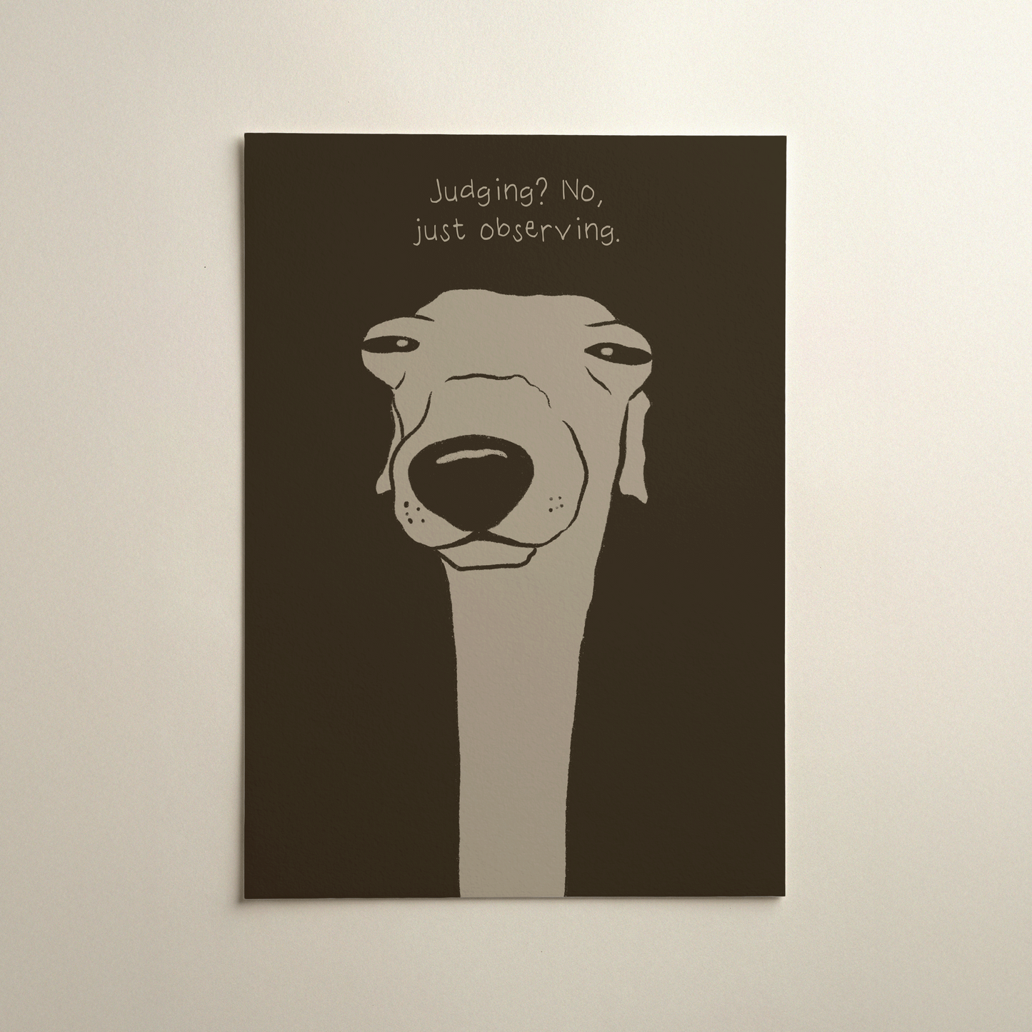 Observing Whippet art print (with text)