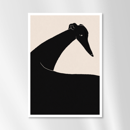Black Greyhound Art Print