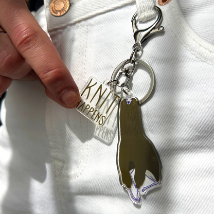 "Knit Happens" Acrylic Keychain