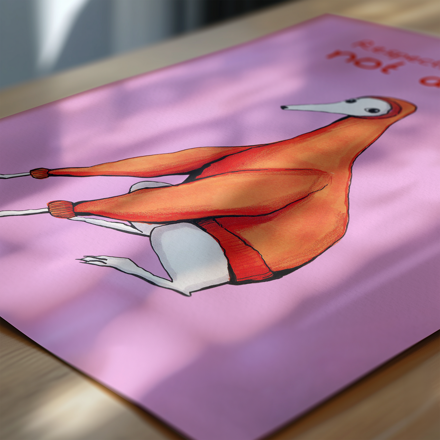 Funny Whippet dog illustration poster