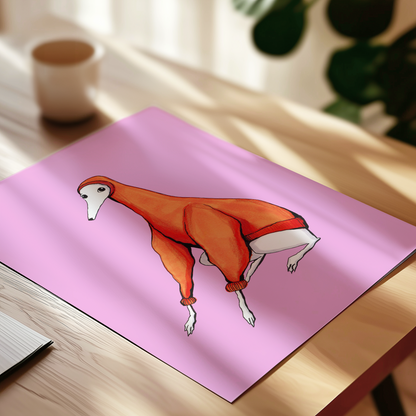 Funny Whippet dog illustration poster
