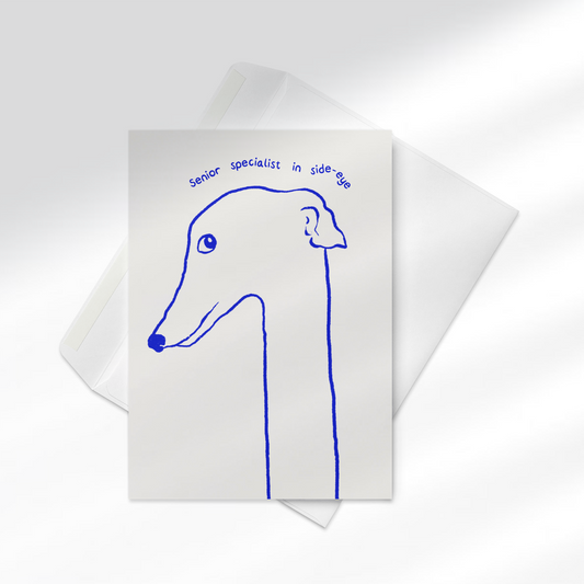 Side-Eye Greyhound Greeting card