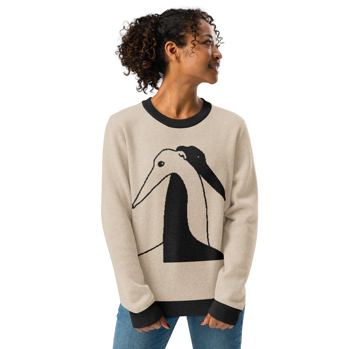 Hugging greyhounds crewneck knit sweater
