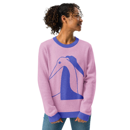 Hugging greyhounds crewneck knit sweater