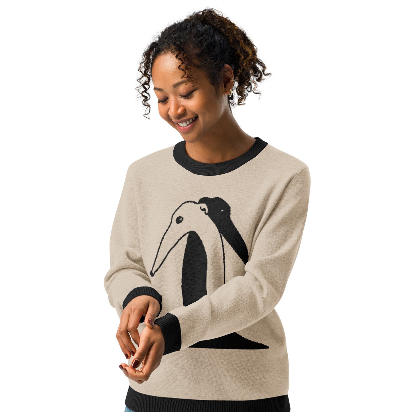 Hugging greyhounds crewneck knit sweater