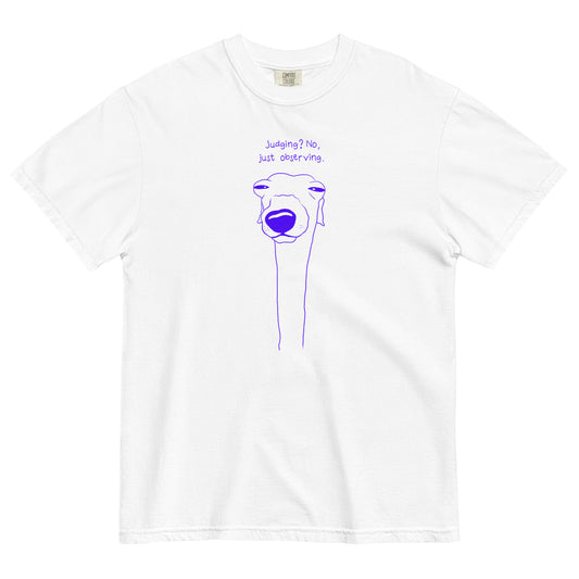 Observing dog T-shirt with text