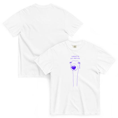 Observing dog T-shirt with text