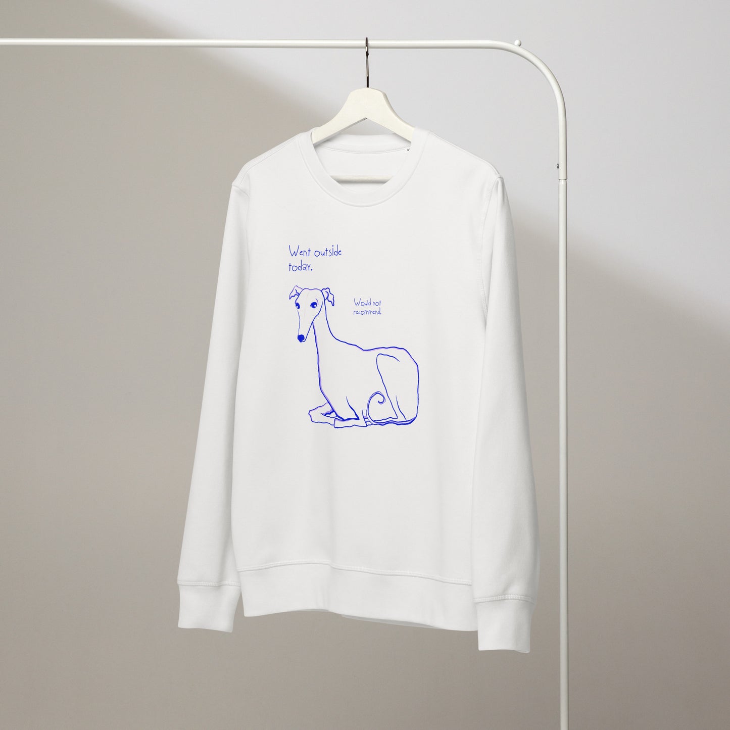 "Went outside today" sweatshirt white & grey