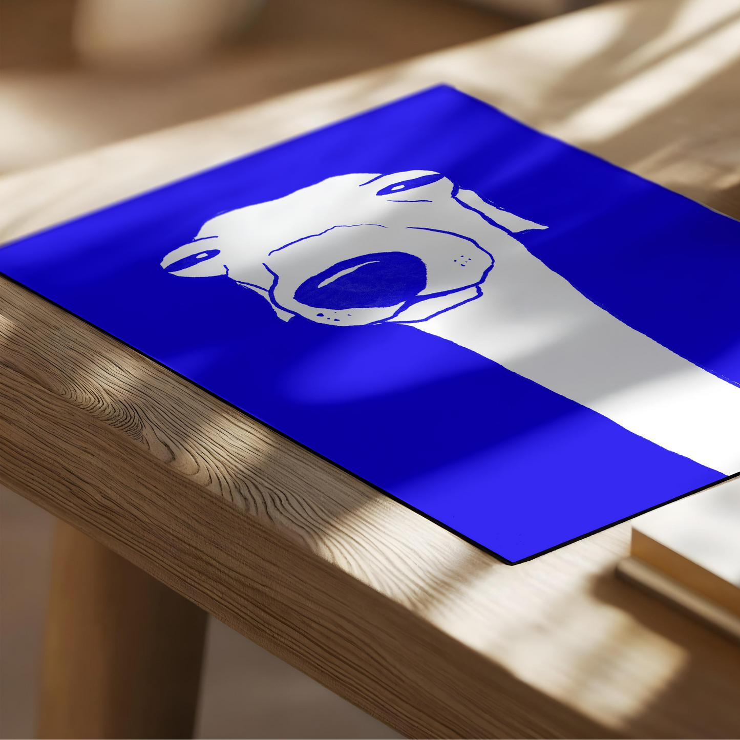 Blue Whippet illustration art print, minimalist dog wall art